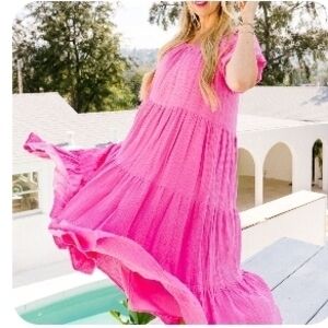 Ivy City Vibrant Pink Maxi Dress